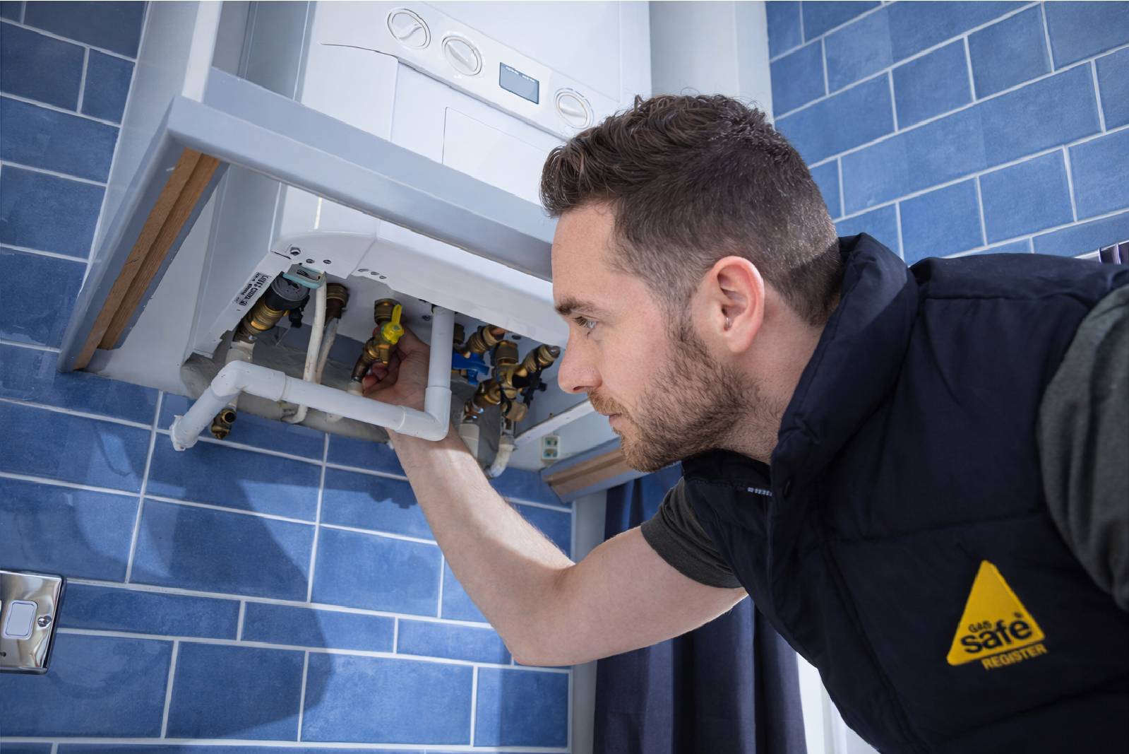 Worcester Bosch boiler being serviced by JB Gas and Heating
